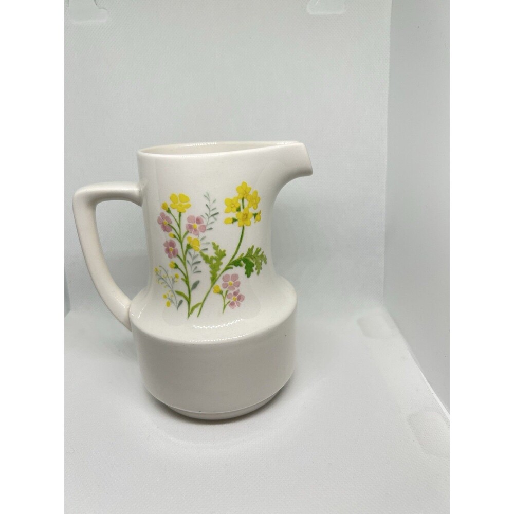 Noritake Craftone Flower Power Vintage Ceramic Creamer 5" Pitcher Japan - Picture 3 of 8